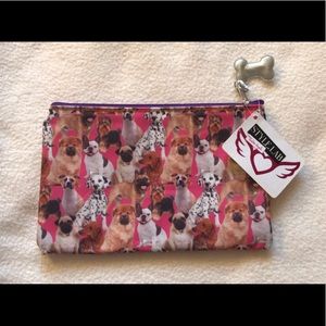 Dog zipper clutch/makeup bag